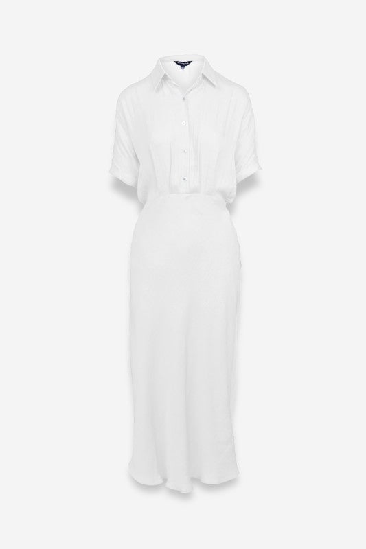 White Silky midi Dress