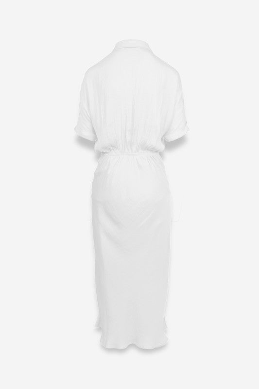 White Silky midi Dress