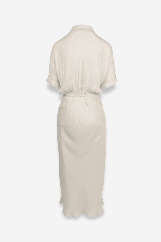 Off white Silky midi Dress