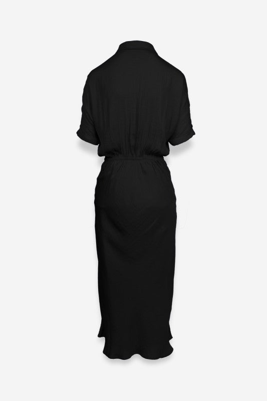 Black silky midi Dress