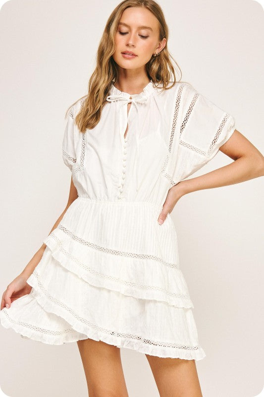 White ruffled Dress