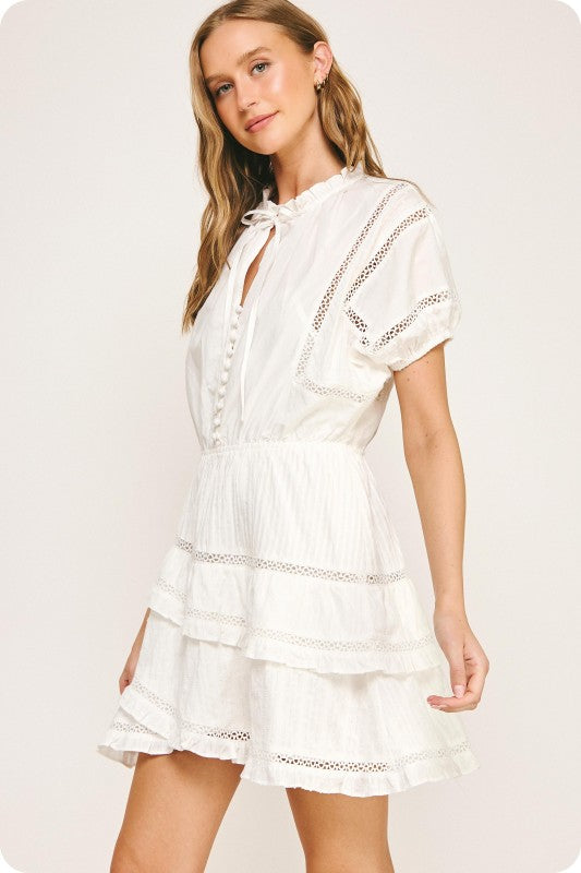 White ruffled Dress