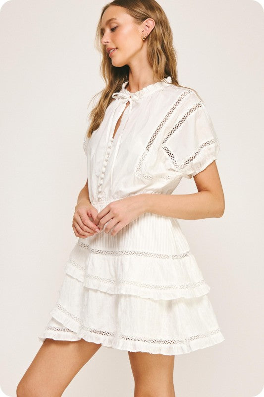 White ruffled Dress