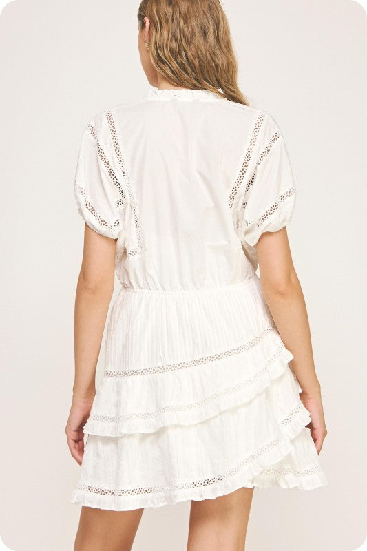 White ruffled Dress