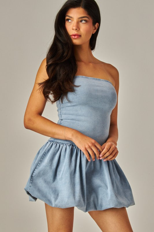 Denim bubble dress