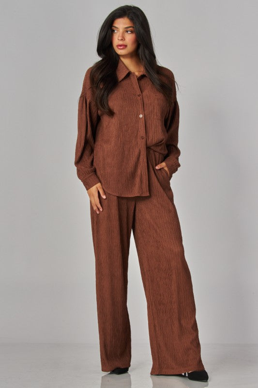 Brown pants & top set viaje