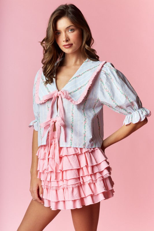 Ema embroidery top