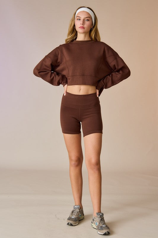 Coffee aesthetic Biker & sweater set