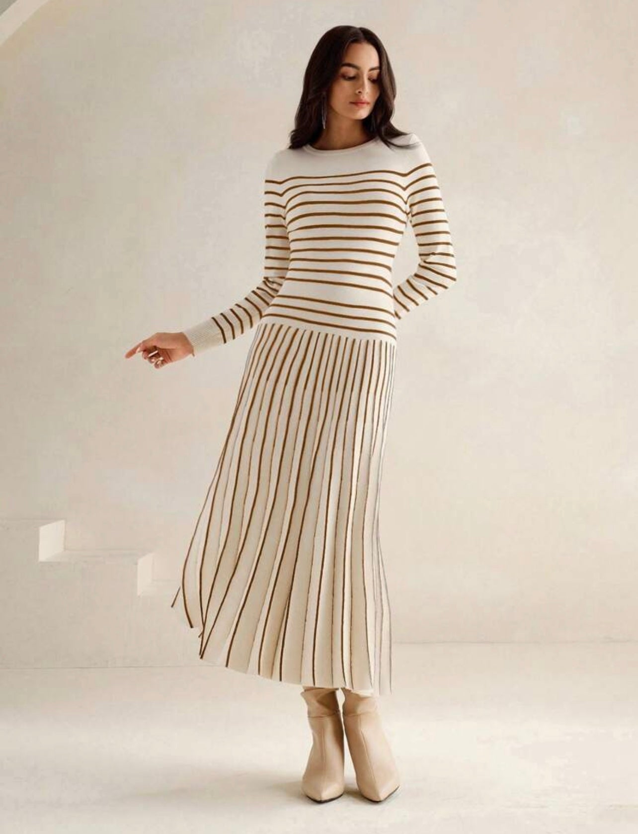 Knitted striped dress