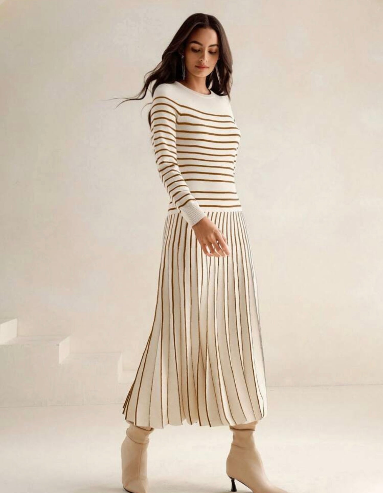 Knitted striped dress