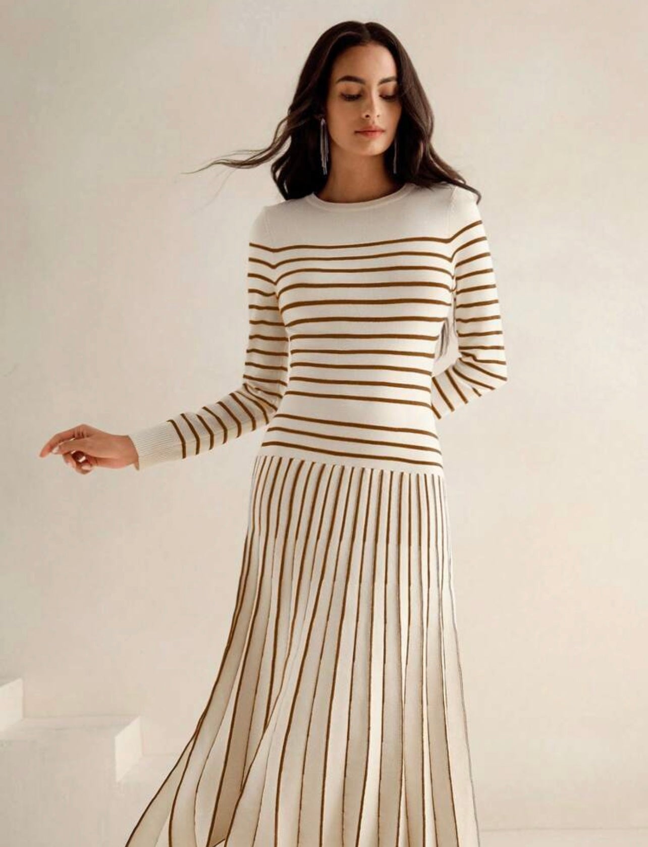 Knitted striped dress
