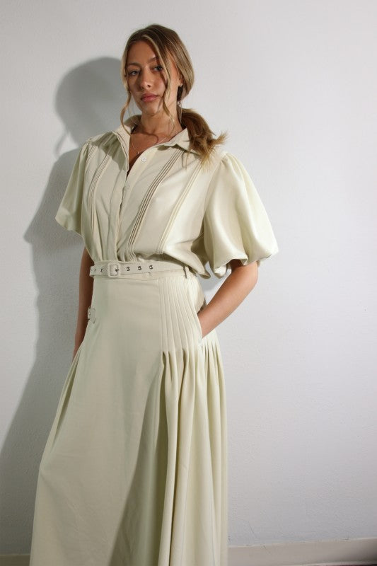 Pleated tzniut skirt set