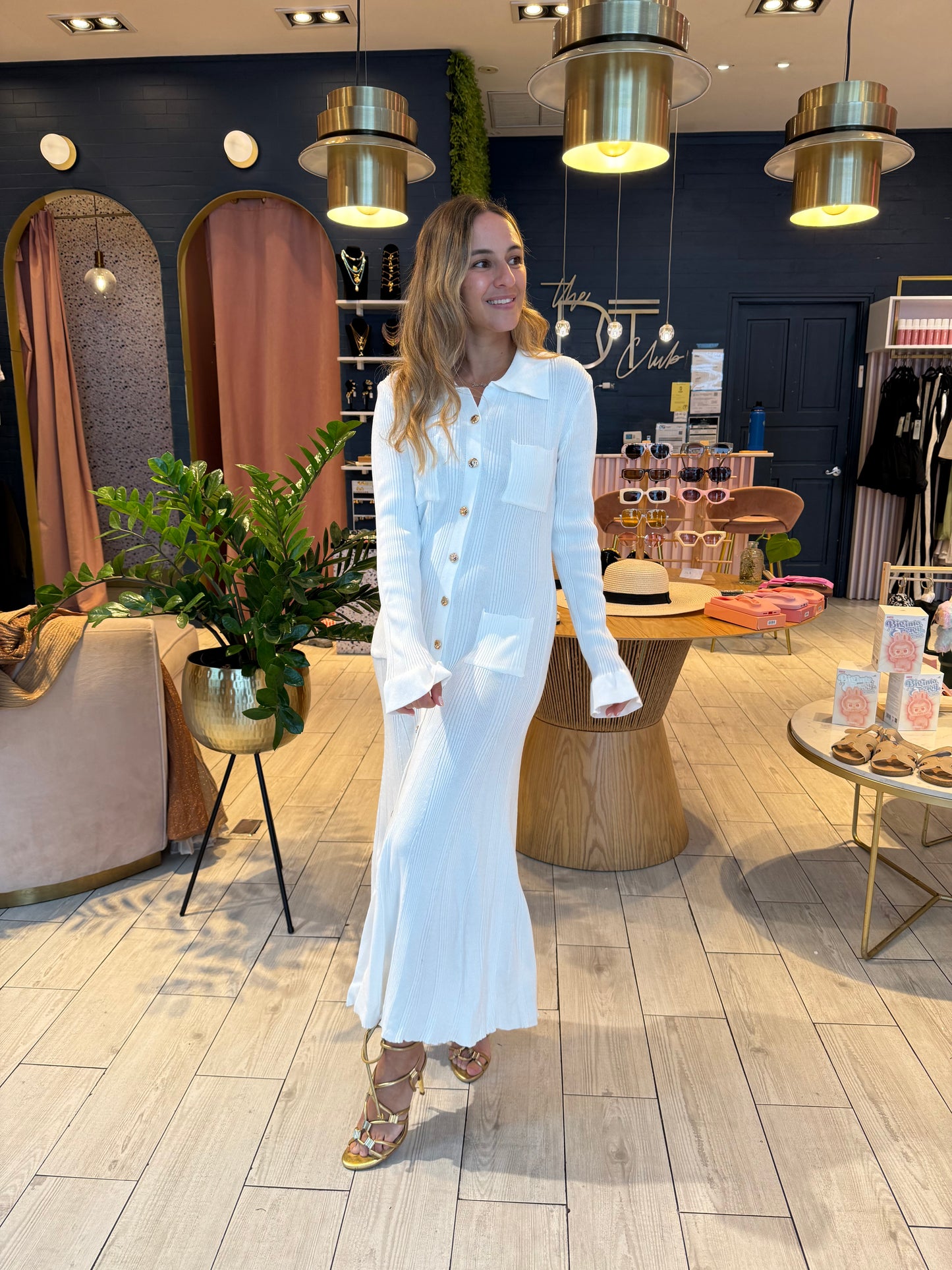 White ribbed dress