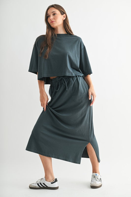 Blue skirt & top Tzniut PIMA COTTON set