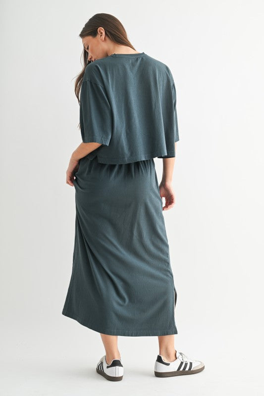 Blue skirt & top Tzniut PIMA COTTON set