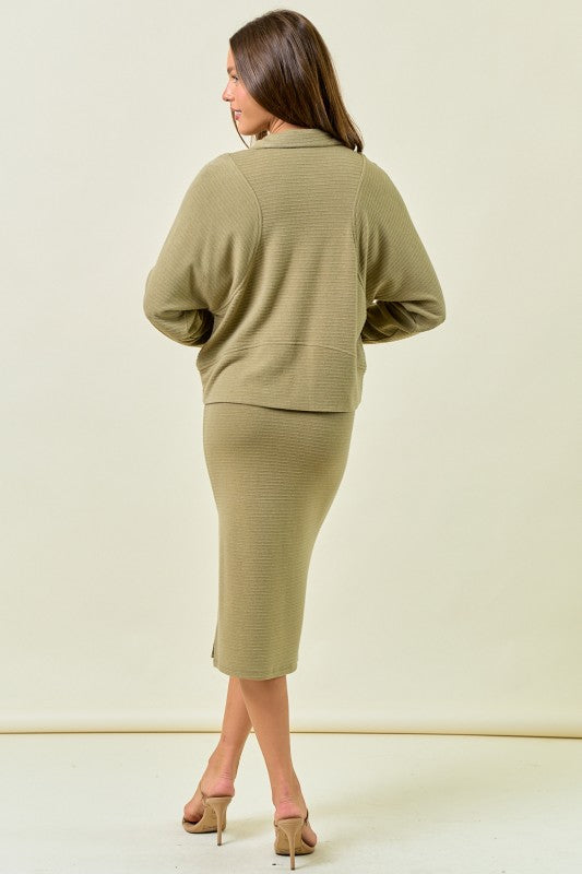 Olive Tzniut skirt set 14 agosto