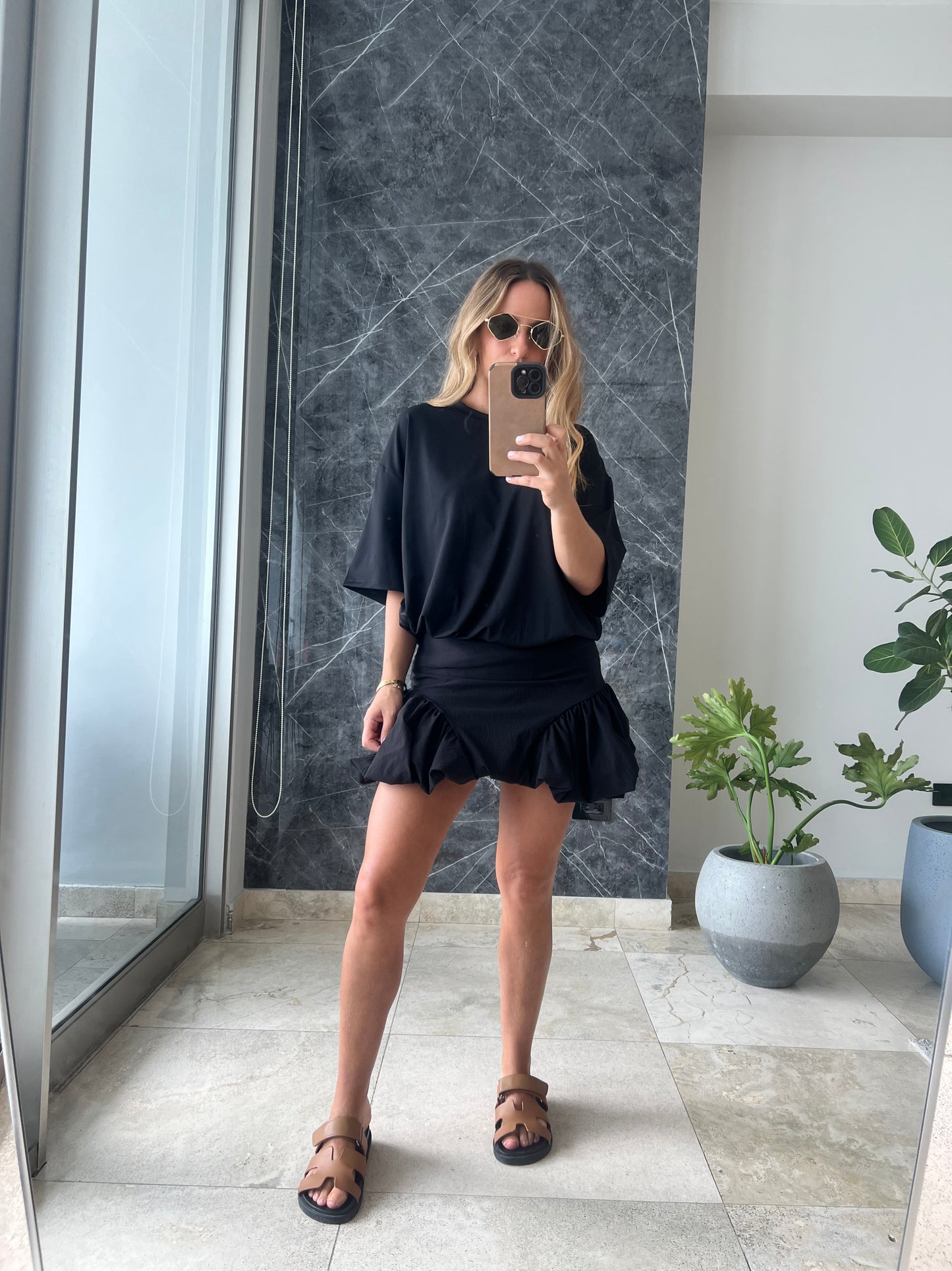 Black bubble tshirt dress