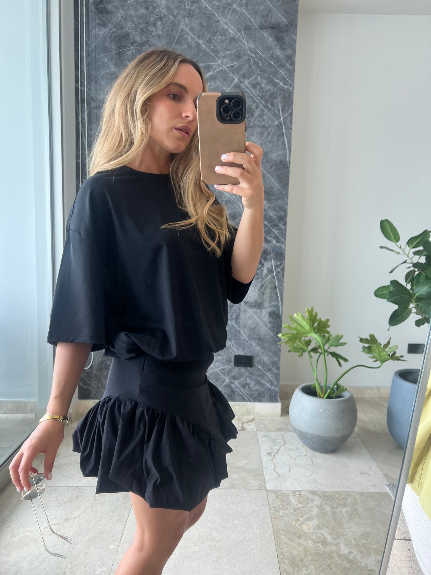 Black bubble tshirt dress