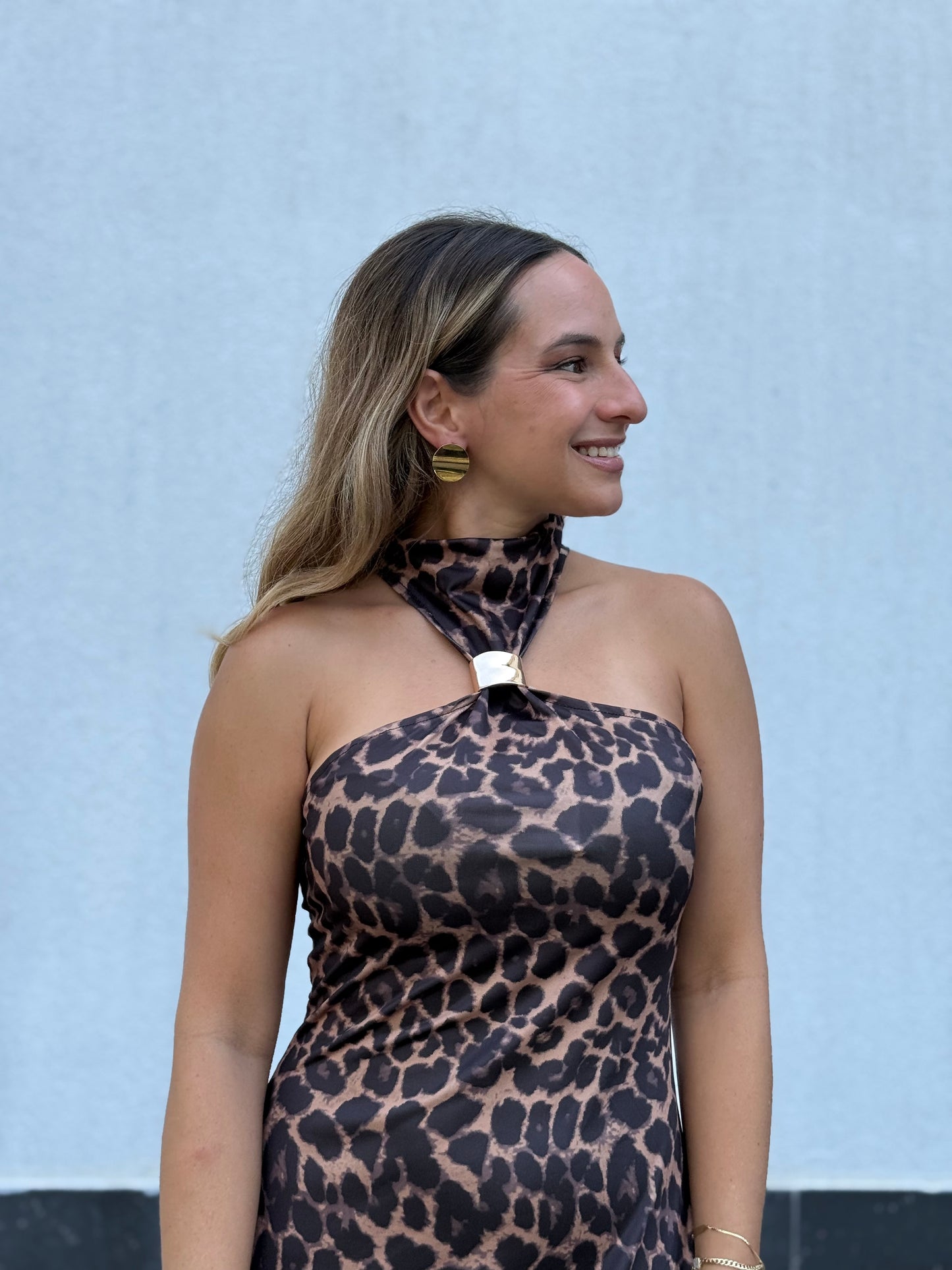 Santorini animal print Dress