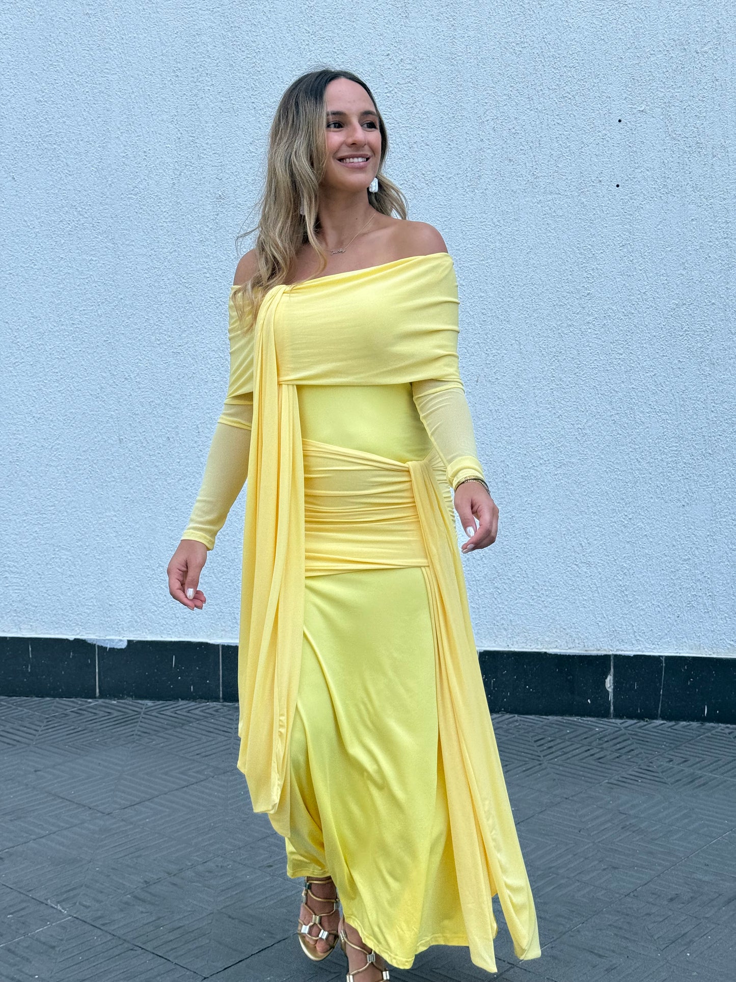 Butter yellow trendy dress