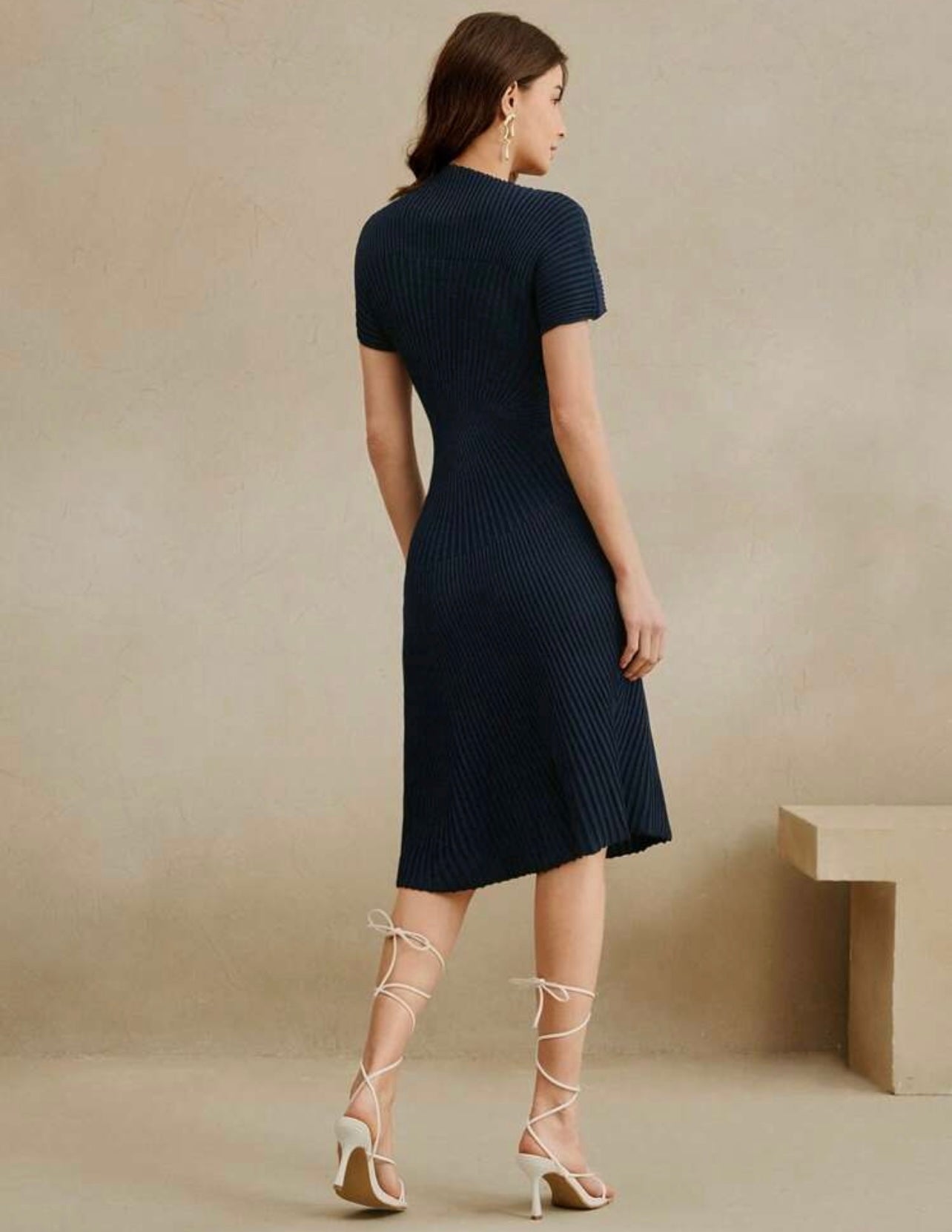 Navy ribbed dress