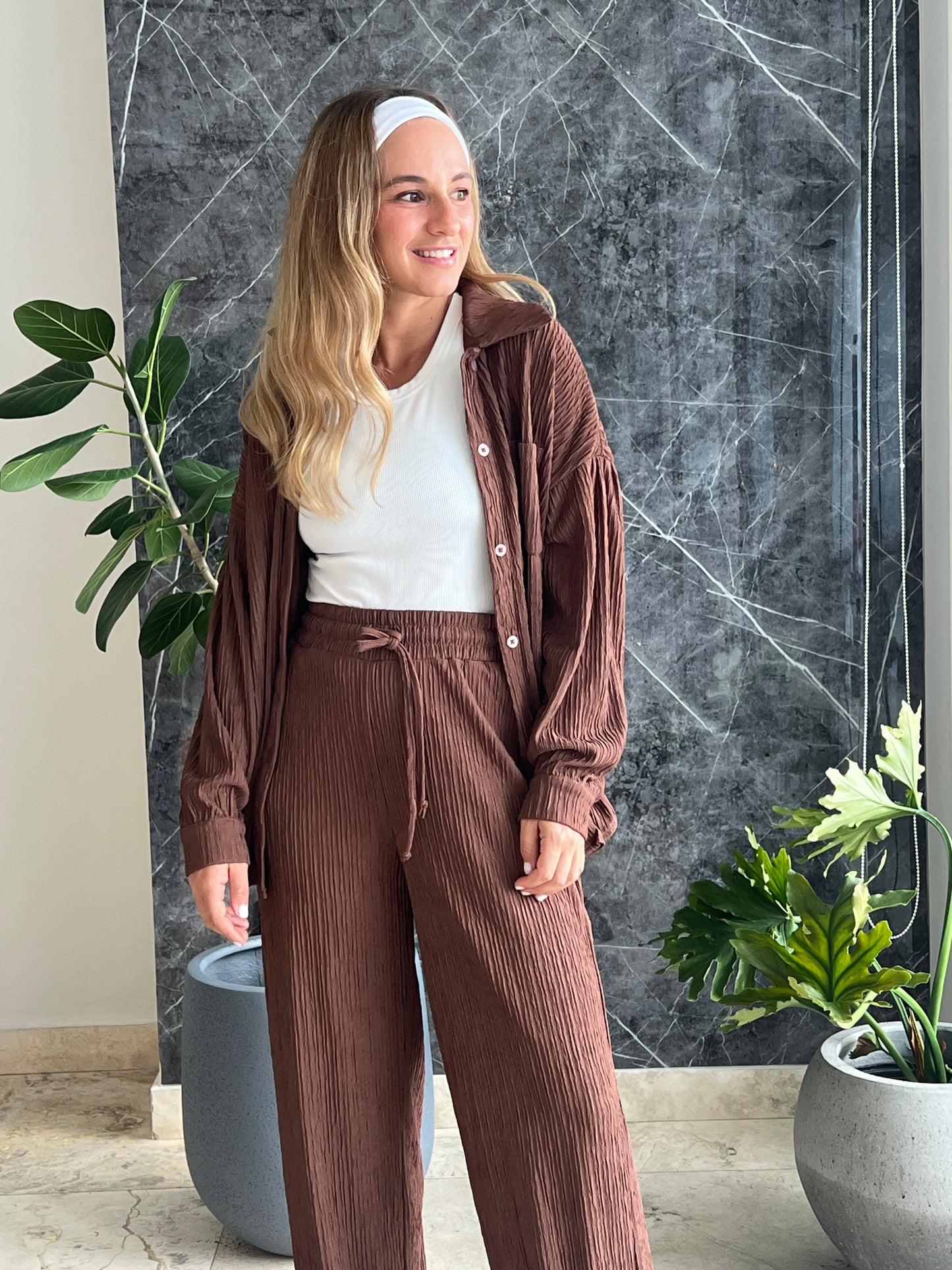 Brown pants & top set viaje