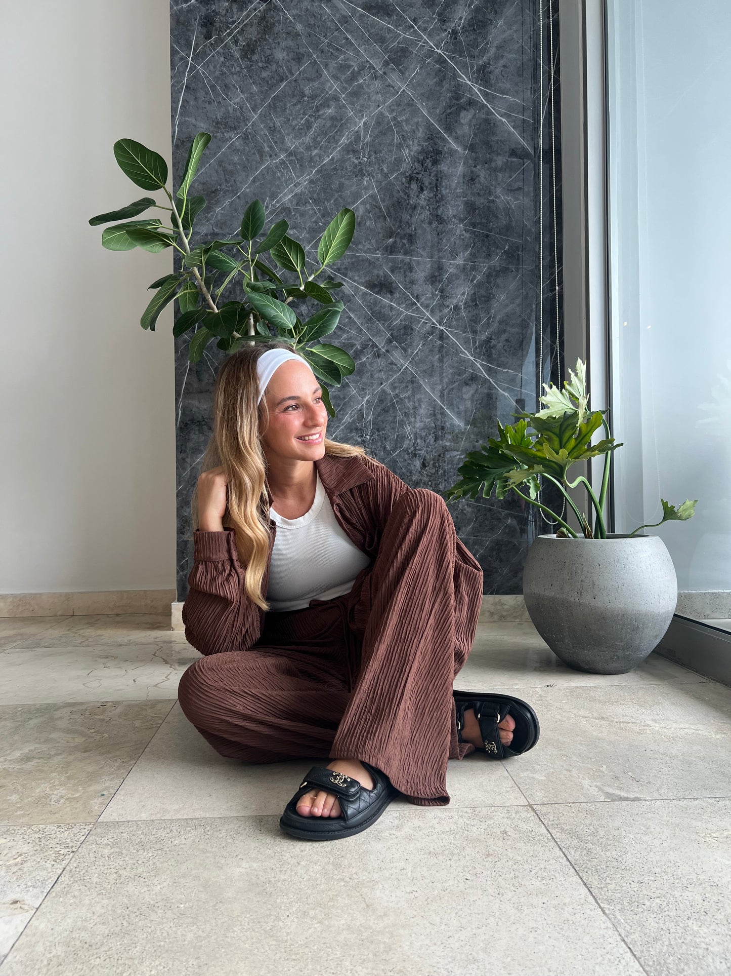 Brown pants & top set viaje