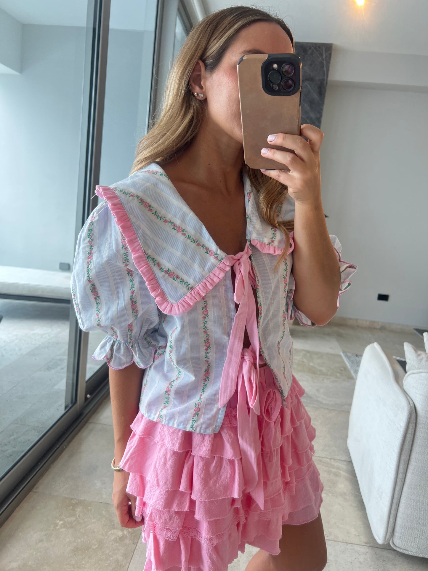 Ema embroidery top