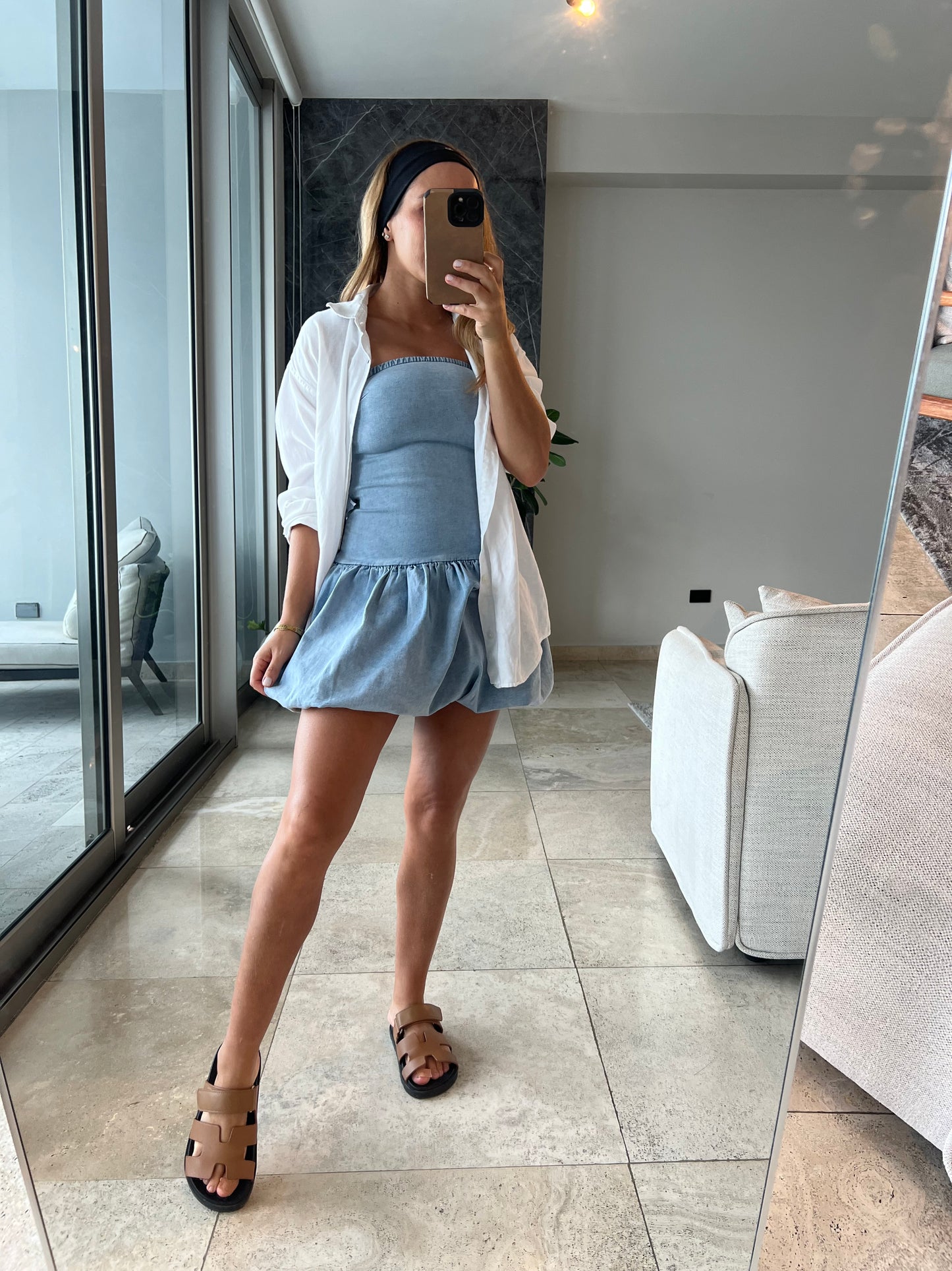 Denim bubble dress