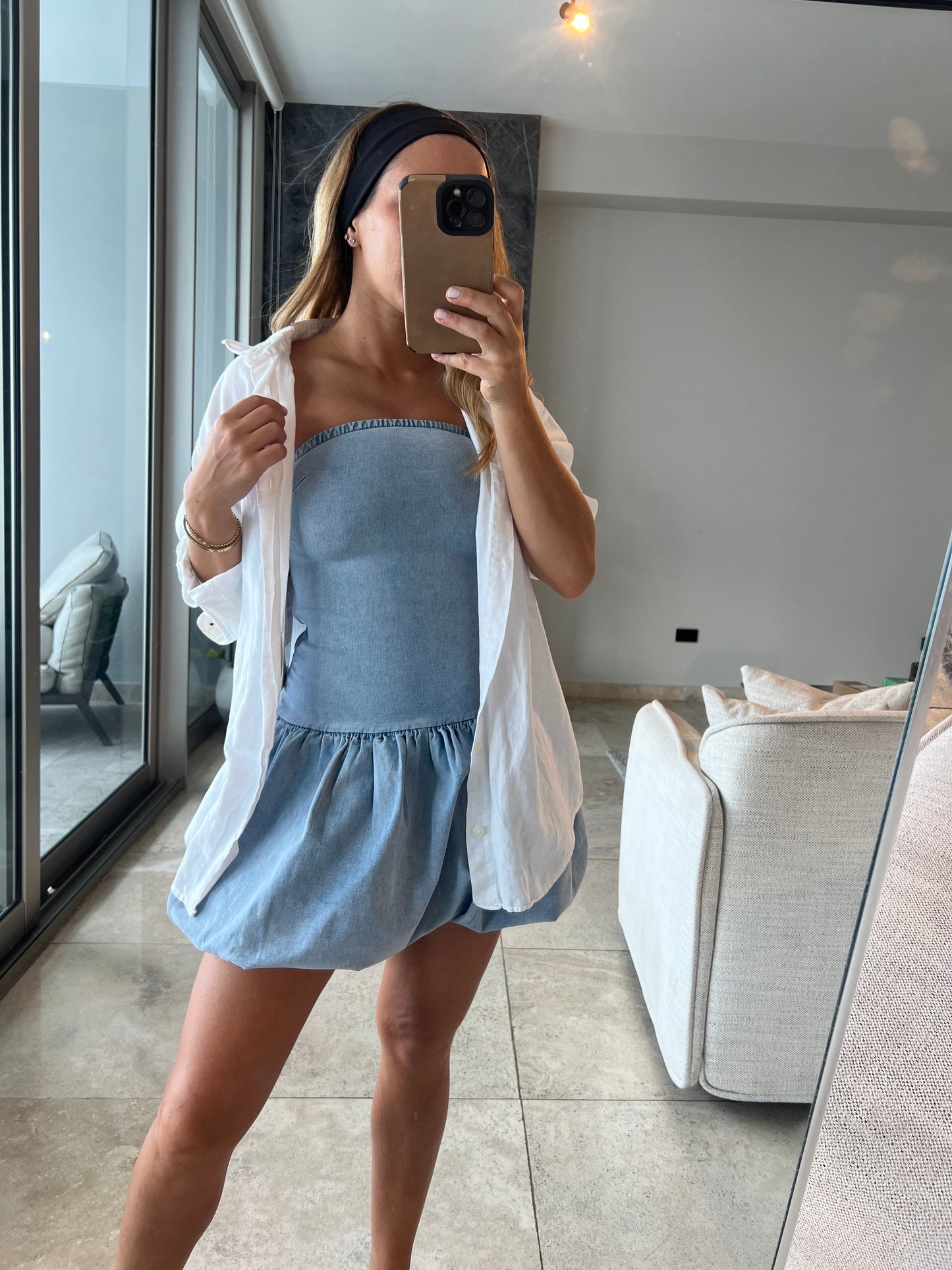 Denim bubble dress