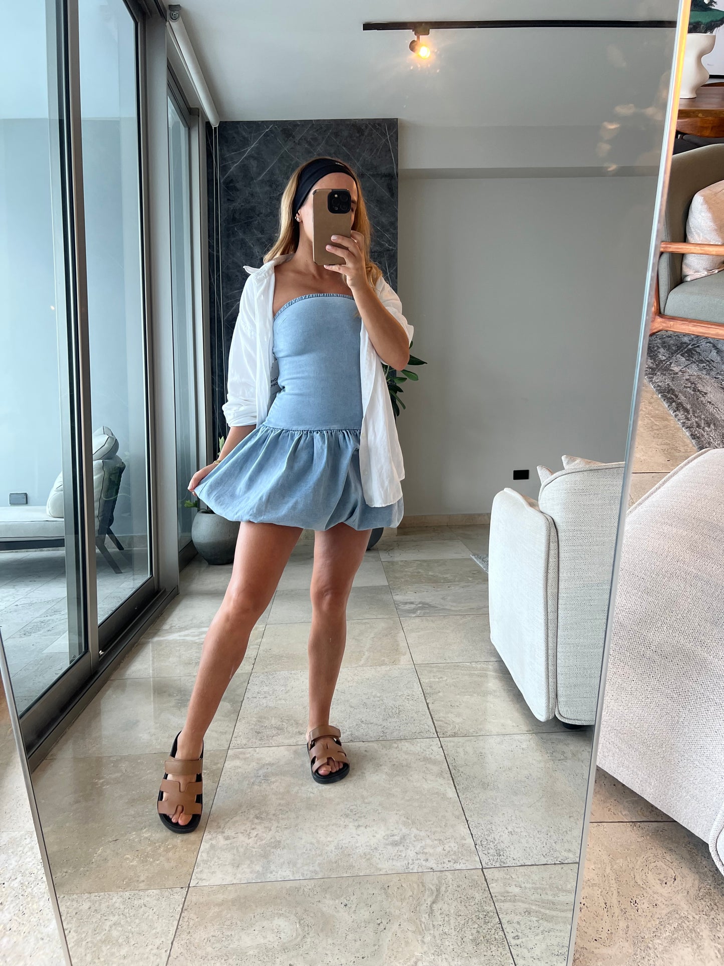 Denim bubble dress