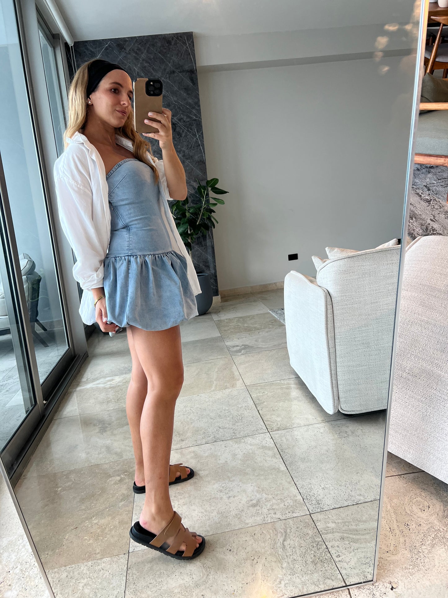 Denim bubble dress