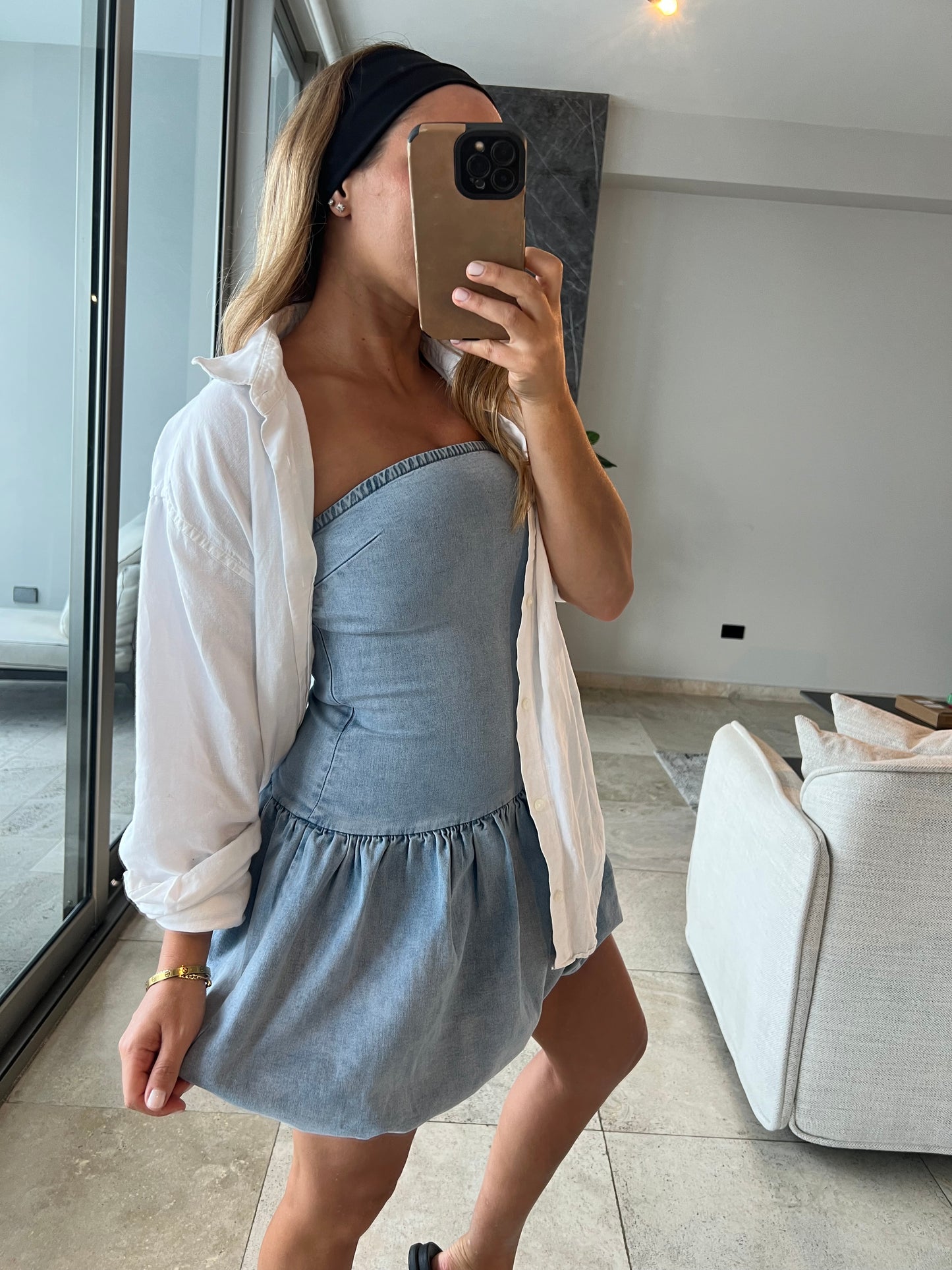 Denim bubble dress
