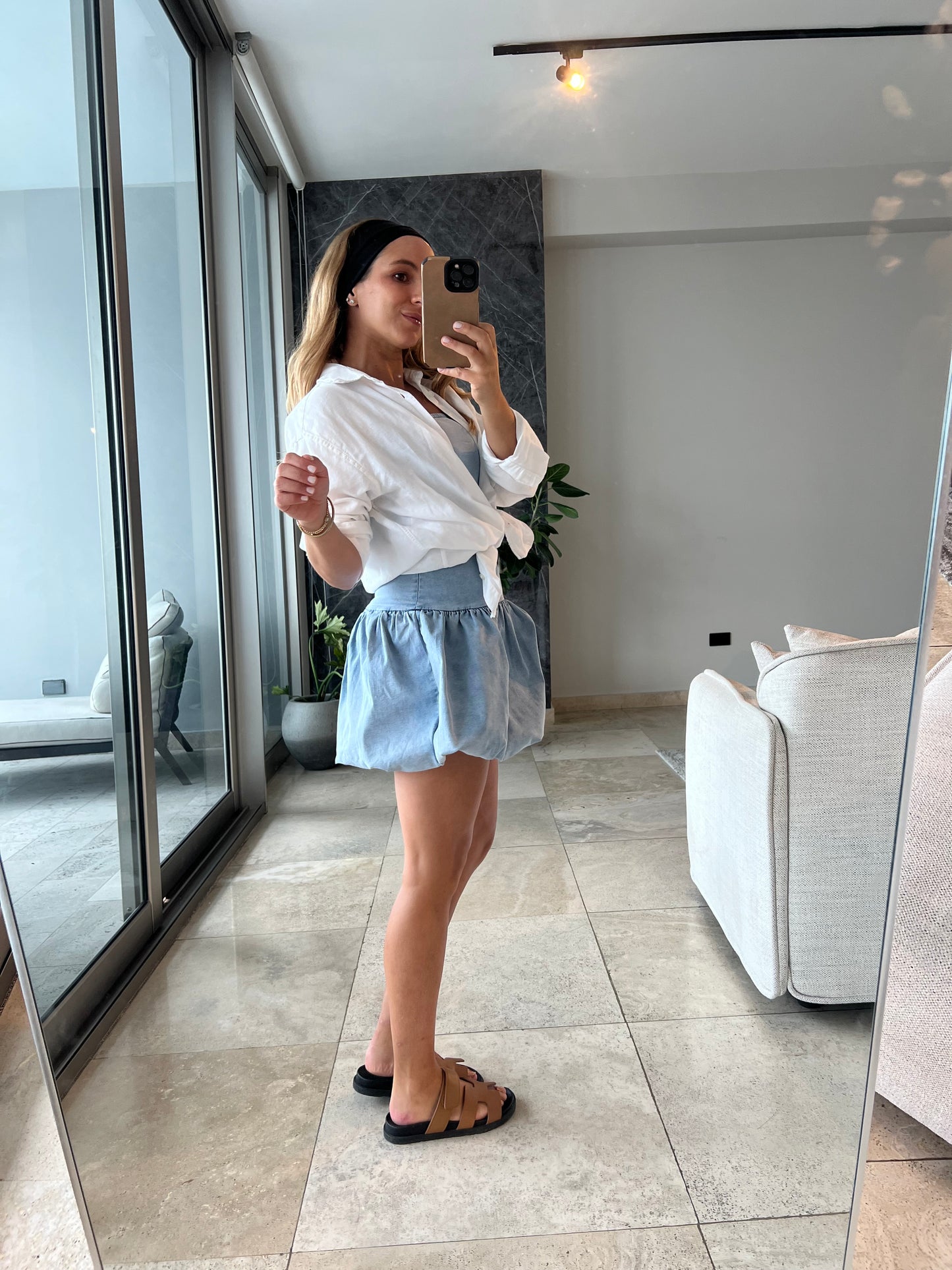 Denim bubble dress