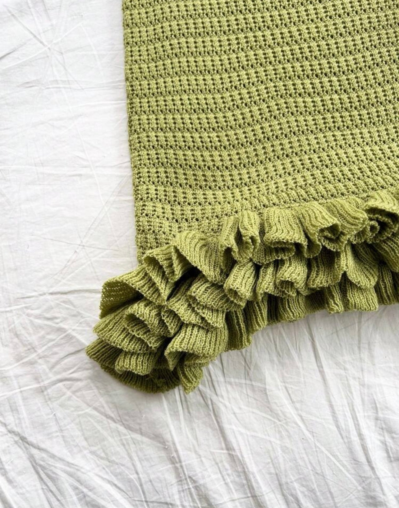 Green mini ruffled dress