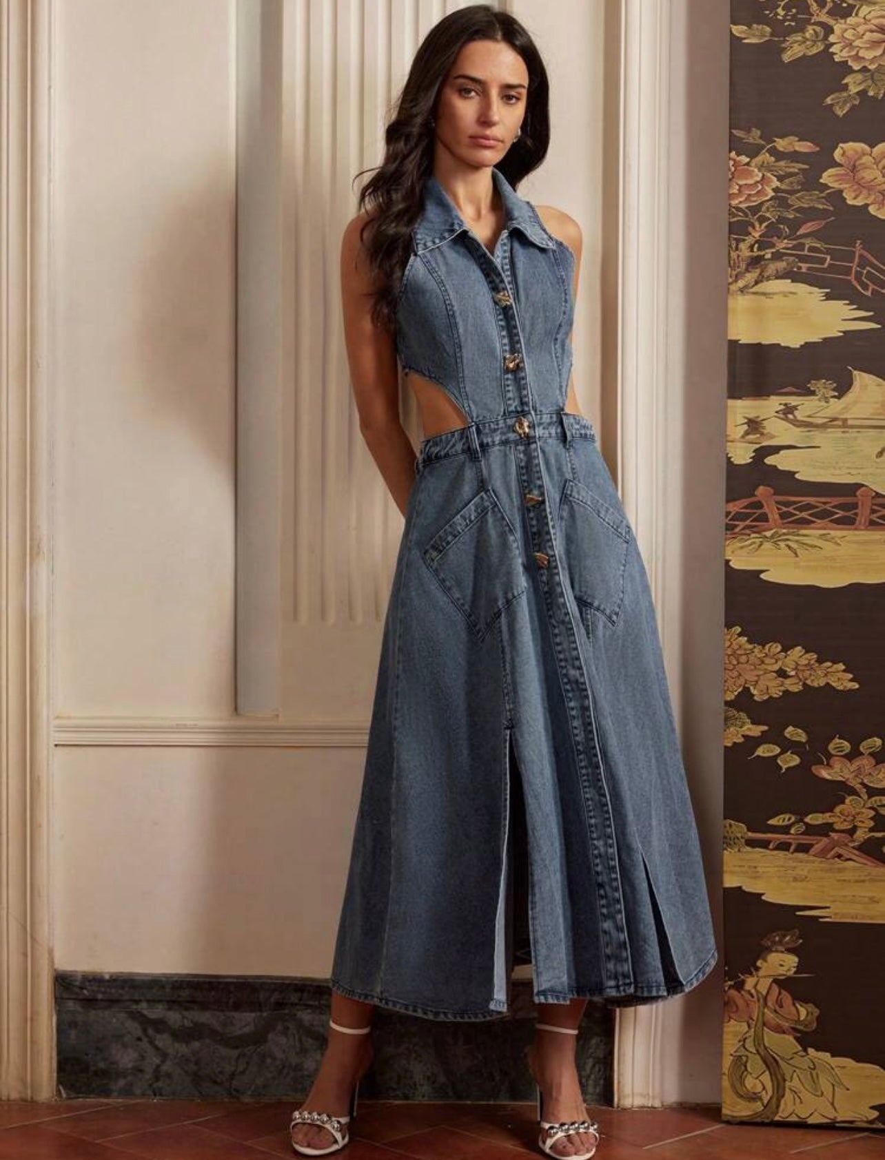 Denim Cut out dress
