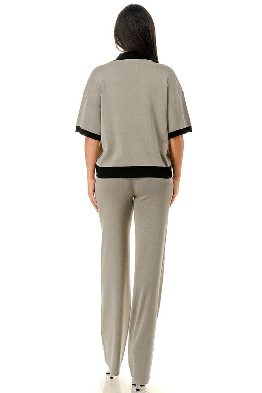 Grey & black zipper set de viaje