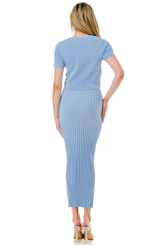 Sara's light  Blue skirt set