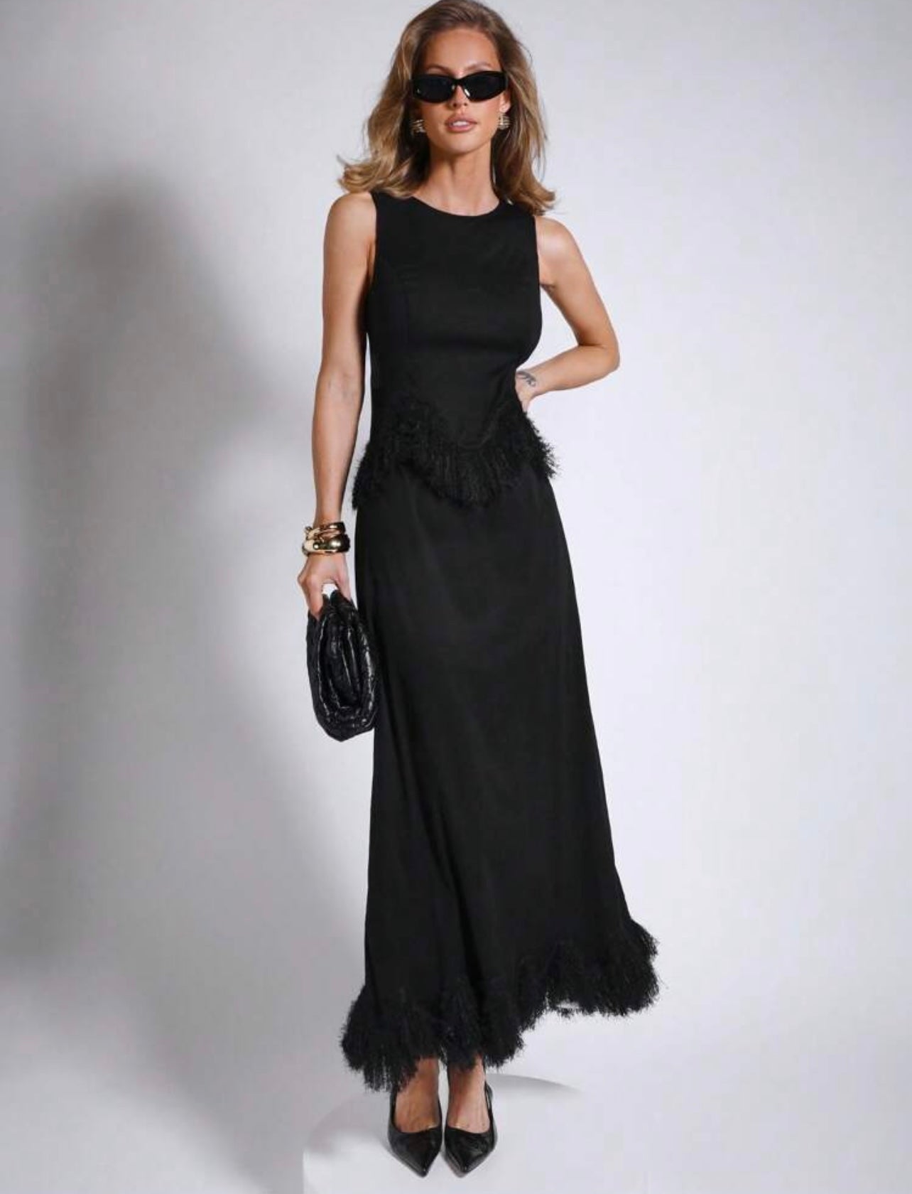 Black Fringed Dress 12 mayo