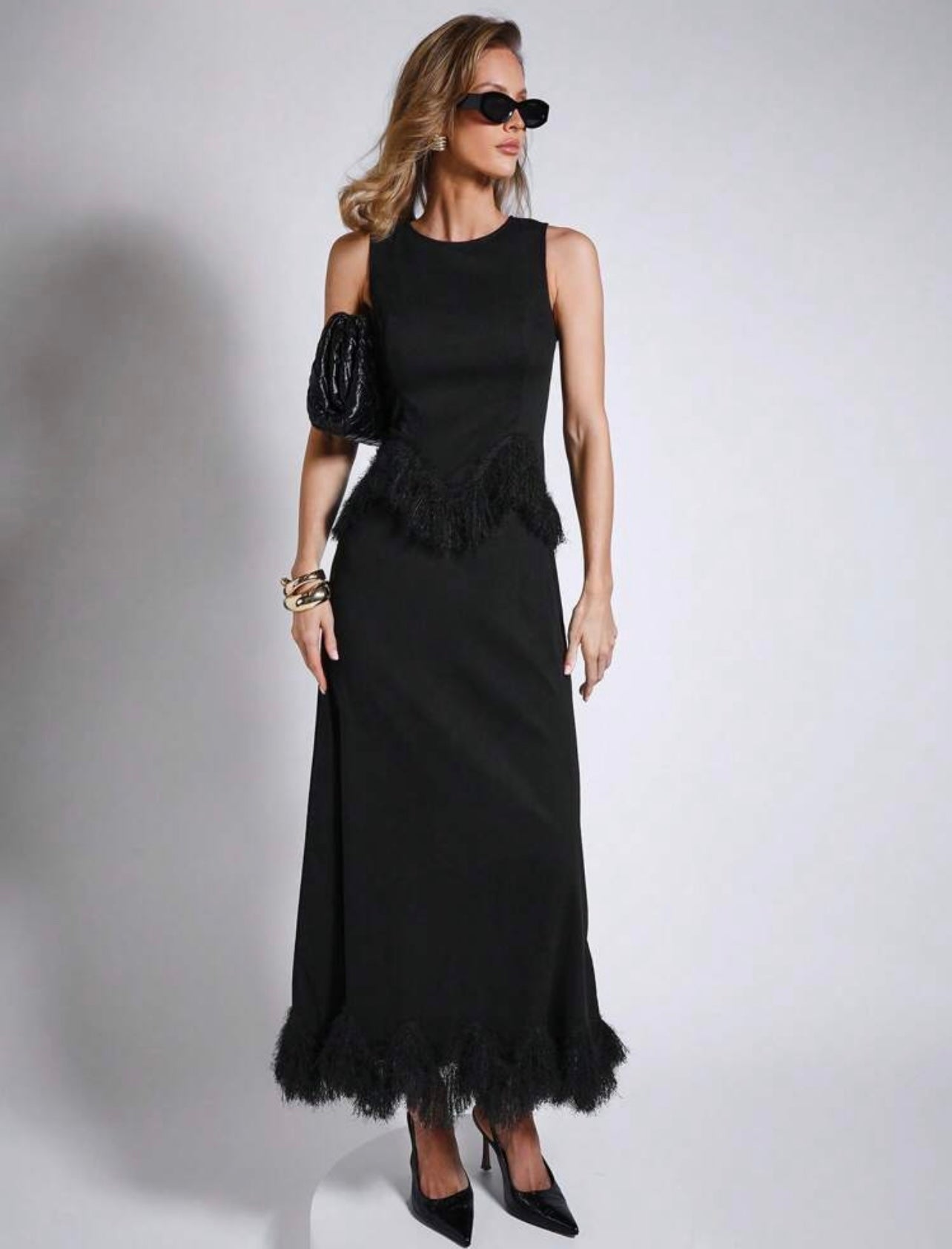 Black Fringed Dress 12 mayo