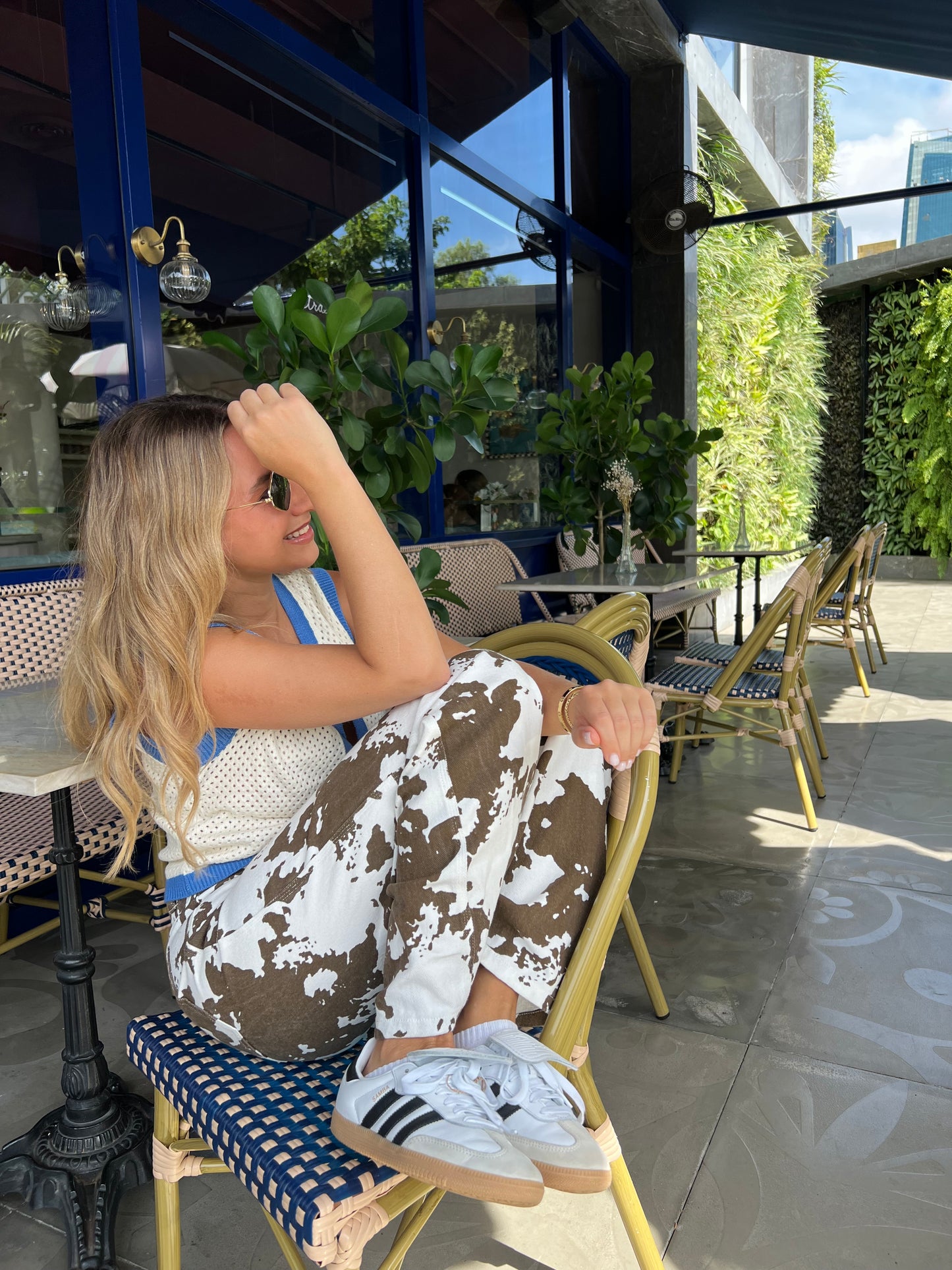 Cow printed pants