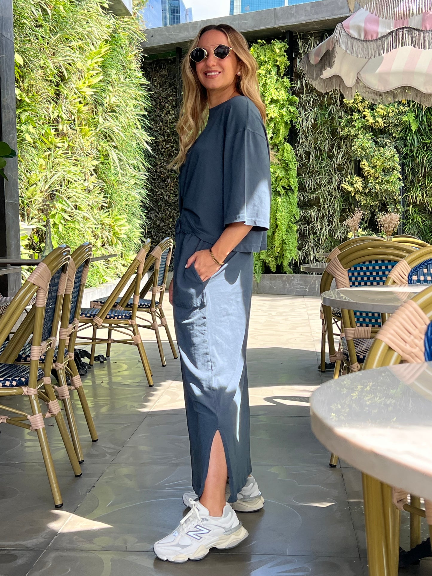 Blue skirt & top Tzniut PIMA COTTON set