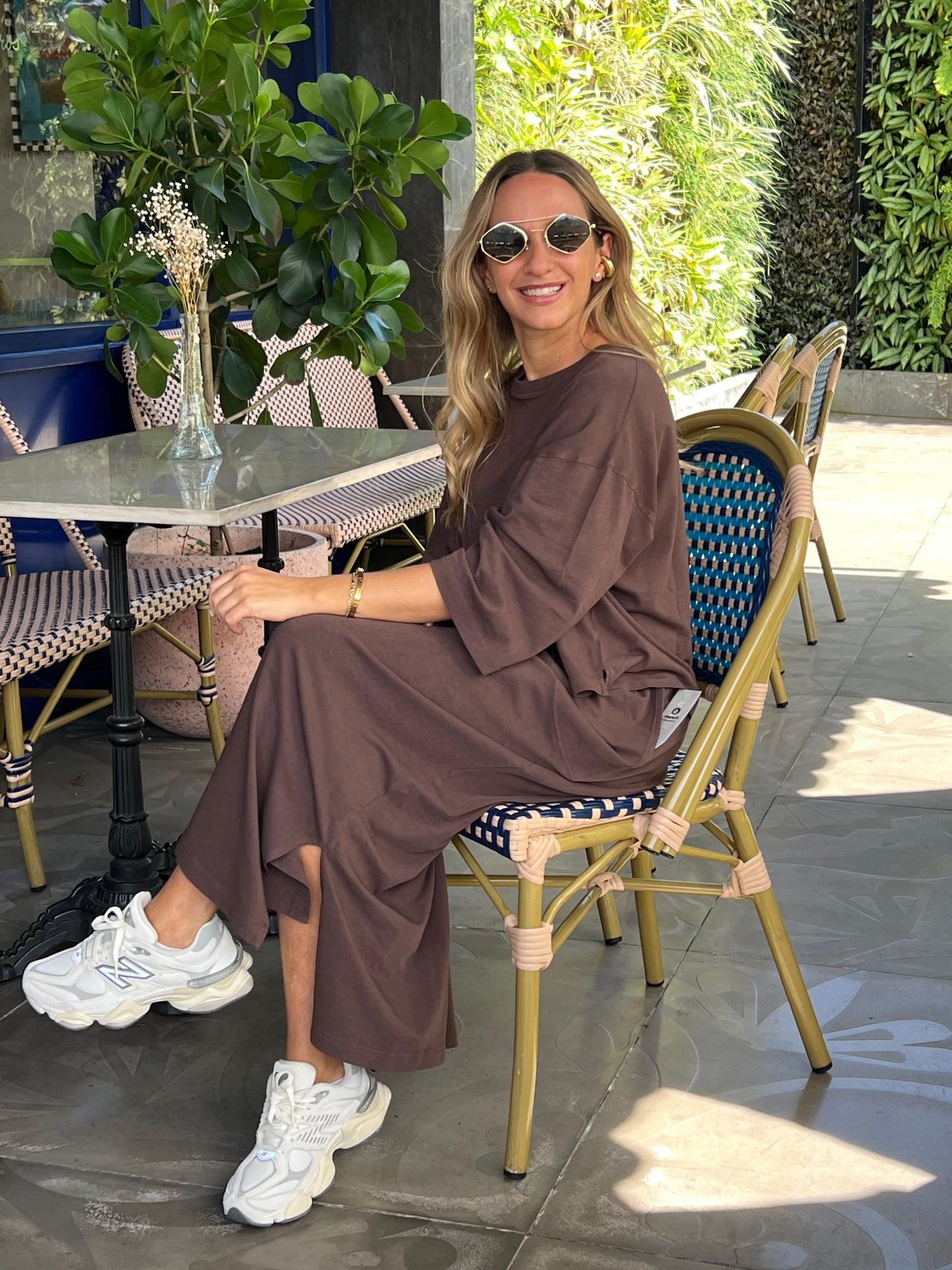 Coffee Tzniut skirt & top PIMA COTTON set de viaje