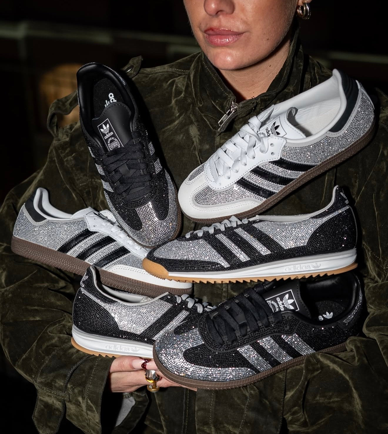 White rhinestones sambas -14 Days