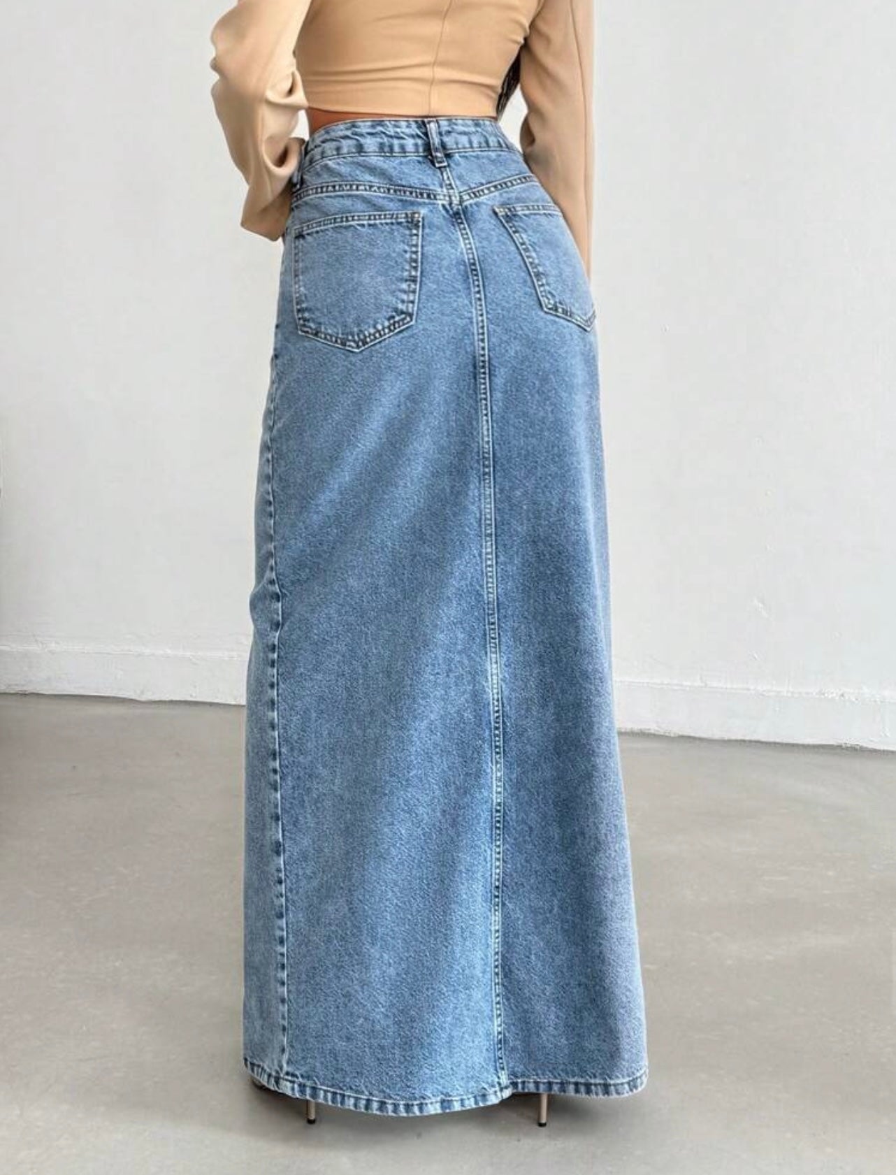 Criss cross denim skirt 15 mayo