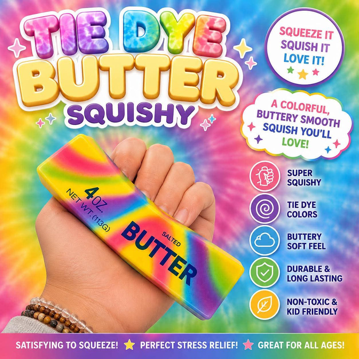 Tie dye Butter Squishy
