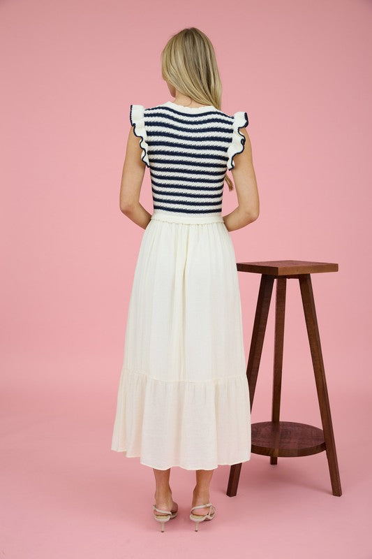 Knitted ruffled dress