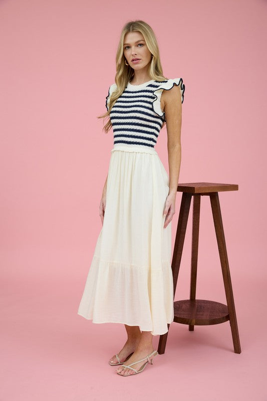 Knitted ruffled dress