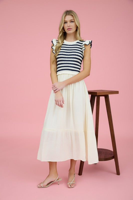 Knitted ruffled dress