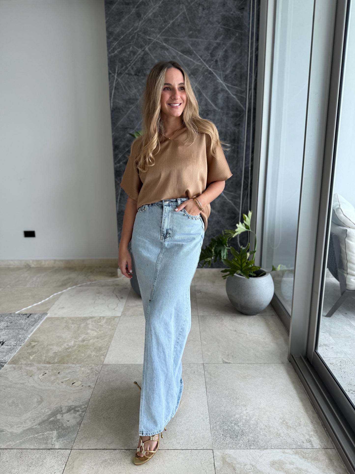 Nude Silky basic top